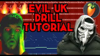 DARK UK DRILL TUTORIAL 2022 FL STUDIO [upl. by Lurline97]