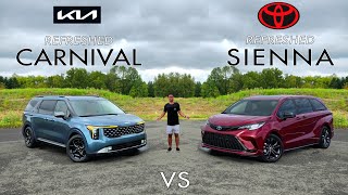 FAMILY KINGS  2025 Toyota Sienna Platinum vs 2025 Kia Carnival SXP Comparison [upl. by Elaweda]