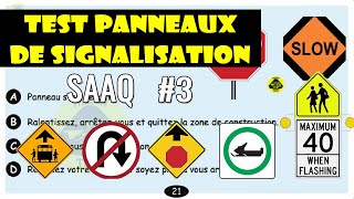 Examen théorique SAAQ Test panneaux de signalisation routière 3  Code de la Sécurité routière 2024 [upl. by Marlea]