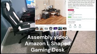 Office Desk Assembly  L shaped gamers desk from Amazon [upl. by Ferri]