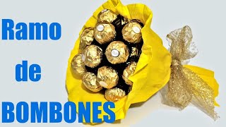 Cómo hacer un ramo de bombones Ferrero Rocher [upl. by Htes]