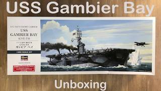 Unboxing the USS Gambier Bay scale model by Hasegawa in 1350 [upl. by Etnomal]