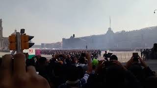 Desfogue de tropas en la plancha del Zócalo Capitalino Desfile militar 2017 [upl. by Heigho43]