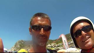 Great Tandem Paraglide Flight Lefkada Kathisma Beach filmed with GOPRO HD Hero [upl. by Anavahs]