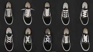 10 NEW WAYS HOW TO LACE YOUR VANS OLD SKOOL  SHOE LACING [upl. by Enirual]