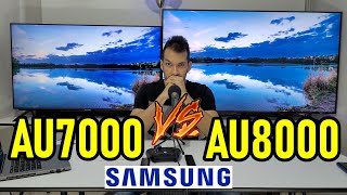 Samsung AU7000 vs AU8000 Smart TVs 4K  Crystal UHD vs PurColor ¿Cuál es Mejor [upl. by Isle291]