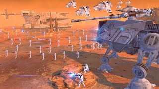 Clone Army LAAT Gunship Landing into GEONOSIS  Men of War Star Wars Mod [upl. by Stovall]