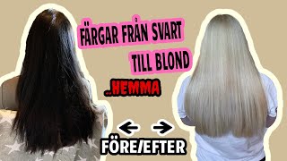 FÄRGA FRÅN SVART TILL BLOND HEMMA [upl. by Matthia]