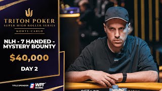 40K NLH MYSTERY BOUNTY  Event 3 Day 2  Triton Poker Series MonteCarlo 2024 [upl. by Am604]