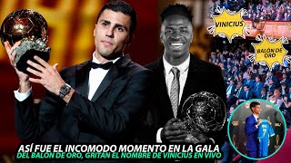 Así FUE el INCOMODO MOMENTO en la PREMIACIÓN del BALÓN de ORO GRITOS de quotVINICIUS BALÓN DE OROquot [upl. by Ailel985]