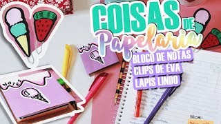 COMO FAZER BLOCO DE ANOTAÇÕES CLIPS E LÁPIS DIVERTIDOS  DIY COISAS DE PAPELARIA Karina Idalgo ♥ [upl. by Kimble378]