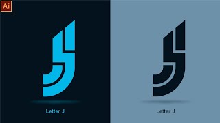 Illustrator Tutorial  How To Make Letter J Logo Design  Letter Logo Design [upl. by Dixie]