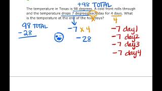 Integers Word Problem Recap 7th [upl. by Barren952]