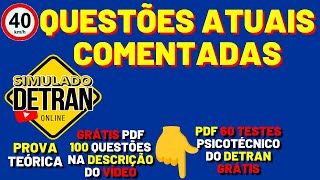 SIMULADO DETRAN ONLINE│40 QUESTÕES ATUAIS COM DICAS ESPECIAIS [upl. by Eddana]