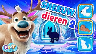 Dierengeluiden met Pretlettertjes • Wie Zit Daar Verstopt Sneeuw DierenPRET deel 2 [upl. by Aroon14]