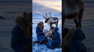 Arctic reindeers rescue by ladies arctianimals rescueanimal savetheanimals shortstory [upl. by Seyer856]