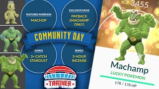 BEST BONUS TOP TIPS to MAX SHINY MACHOP COMM DAY  3x CATCH STARDUST  POKÉMON GO [upl. by Celina]