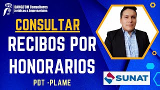 Como consultar los Recibos por Honorarios Recibidos  PDT  PLAME  SUNAT actualizado 2024 [upl. by Akimat]