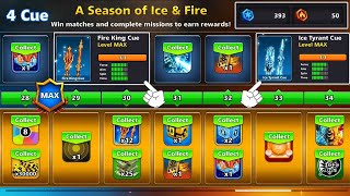 8 ball pool Ice amp Fire 4 Cue Free 🤯 New Pool Pass Level Max [upl. by Iblok]