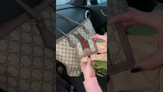 Wife Unboxing GUCCI Ophidia GG card case wallet [upl. by Nauwtna710]