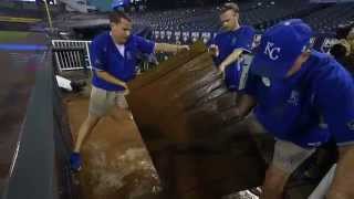 Storm causes flooding at Kauffman Stadium [upl. by Aremmat]