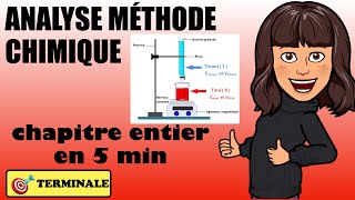 Analyse Méthodes chimiques  révisions Bac terminale [upl. by Nahij]