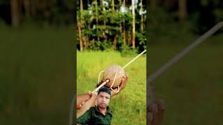 Nariyal se tir kaman archery hunting outdoors satisfying fireworks coconut [upl. by Pasho]