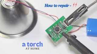 Torch Repair  Torch on off switch repair  Flashlight switch repair [upl. by Nohj]