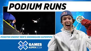 Monster Energy Men’s Snowboard SuperPipe Top 3 Runs  X Games Aspen 2024 [upl. by Johnny]