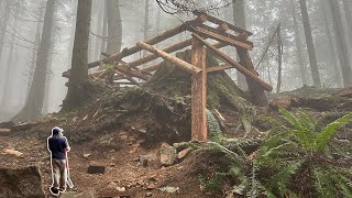 Building an MTB Feature with Wood found in the Forest pt1 [upl. by Steen]