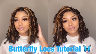 Tutorial  Bob Length Butterfly Locs 🦋 Distressed Locs [upl. by Nylhtiak]