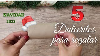 5 DULCEROS NAVIDEÑOS CON TOBOS DE PAPEL HIGUIENOCO PARA REGALAR IDEAS UTILES DIY CHRISTMAS [upl. by Kylen]