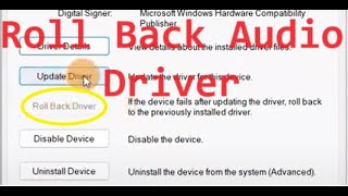 how to Roll Back Audio driver [upl. by Donela]