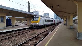 NMBSSNCB Class 18 HLE 18 1896 arriving pushing at Brussel Noord Station on 210615 [upl. by Paviour187]