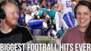 COUPLE React to NFL  Biggest Football Hits Ever  OB DAVE [upl. by Solana829]