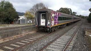 Up loco hauled Shepparton pass departs Tallarook 210pm 12 June 2022 [upl. by Cosmo259]