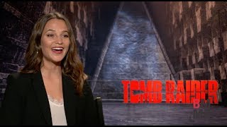 Alicia Vikander Interview  Tomb Raider [upl. by Romito]