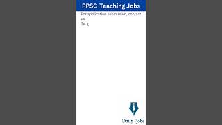 Teaching Jobs 2024  PPSC Special Education Department Jobs  PPSC Jobs  Lecturer Jobs  Daily Jobs [upl. by Oluap422]