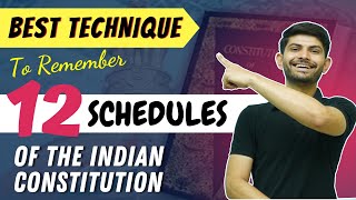 Trick To Remember The Schedules Of The Indian Constitution  Remember all 12 Schedules in One Go [upl. by Sewole]