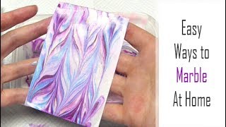 4 Ways to MARBLE Paper  Alcohol Inks Shaving Foam Nail Polish amp Acrylic Paint  Marbling HowTo [upl. by Quenna685]