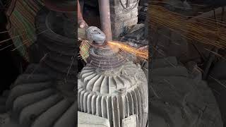 Grinding large pea iron with grinder machine [upl. by Nonnag]