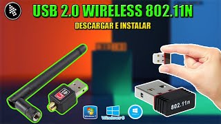 Como Descargar e Instalar Driver 80211N Wireless USB 20 para Windows 7881 y 10 32 y 64 bits [upl. by Ojybbob]