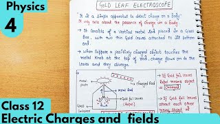 4 Gold Leaf Electroscope Electric Charges and Fields Electrostatic Class12 Physics [upl. by Isak]