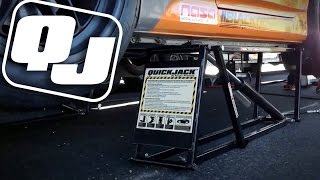 QuickJack at the Track  Portable Racing Lift by Ranger Products [upl. by Nylodnew752]