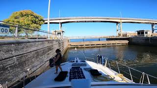 Locking Through Wilson Lock with a Barge HD 1080p [upl. by Rosmarin]