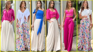 LOOKS FANTÁSTICOS CON PANTALONES ANCHOS ¿CÓMO LUCIR CON PANTALONES ANCHOS DE 🅼🅾︎🅳🅰︎ 2022TENDENCIAS🌼 [upl. by Thia]