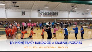 JV High Tracy Bulldogs Vs Kimball Jaguars Girls Volleyball Oct 22 2024 [upl. by Sands]