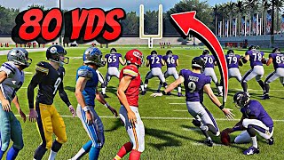 Attempting to Break the World Record Field Goal Kick with EVERY NFL Kicker in Madden 22… [upl. by Karola403]