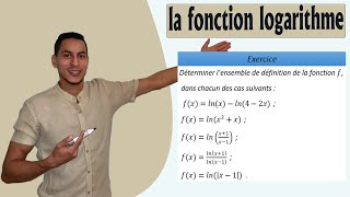 fonction logarithme 2 bac exercices corrigés  domaine de définition des fonctions logarithmes [upl. by Karli]