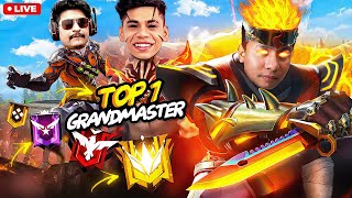 Top 1 Grandmaster Live Rank Push V Badge Youtubers 😱 Tonde Gamer freefire live [upl. by Yenar]